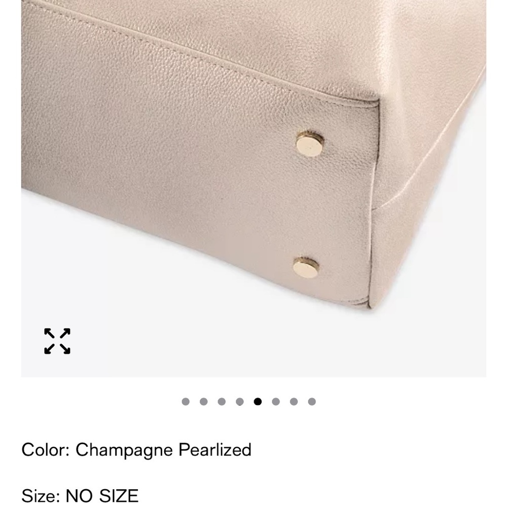 INC International Concepts Cream Shoulder Bag with Gold Accents - Picture 5 of 9